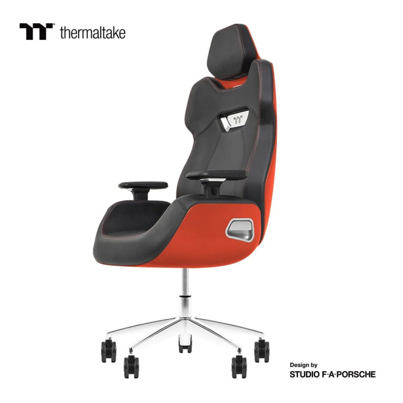 Thermaltake Argent E700 Real Leather Gaming Chair Design by Studio F. A. Porsche - Flaming Orange - كرسي